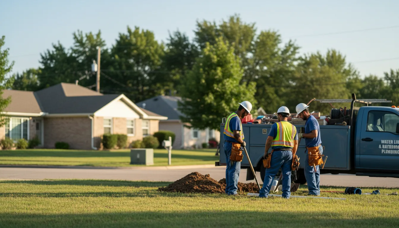 Residential water line and bathroom plumbing service in Brooks, MN